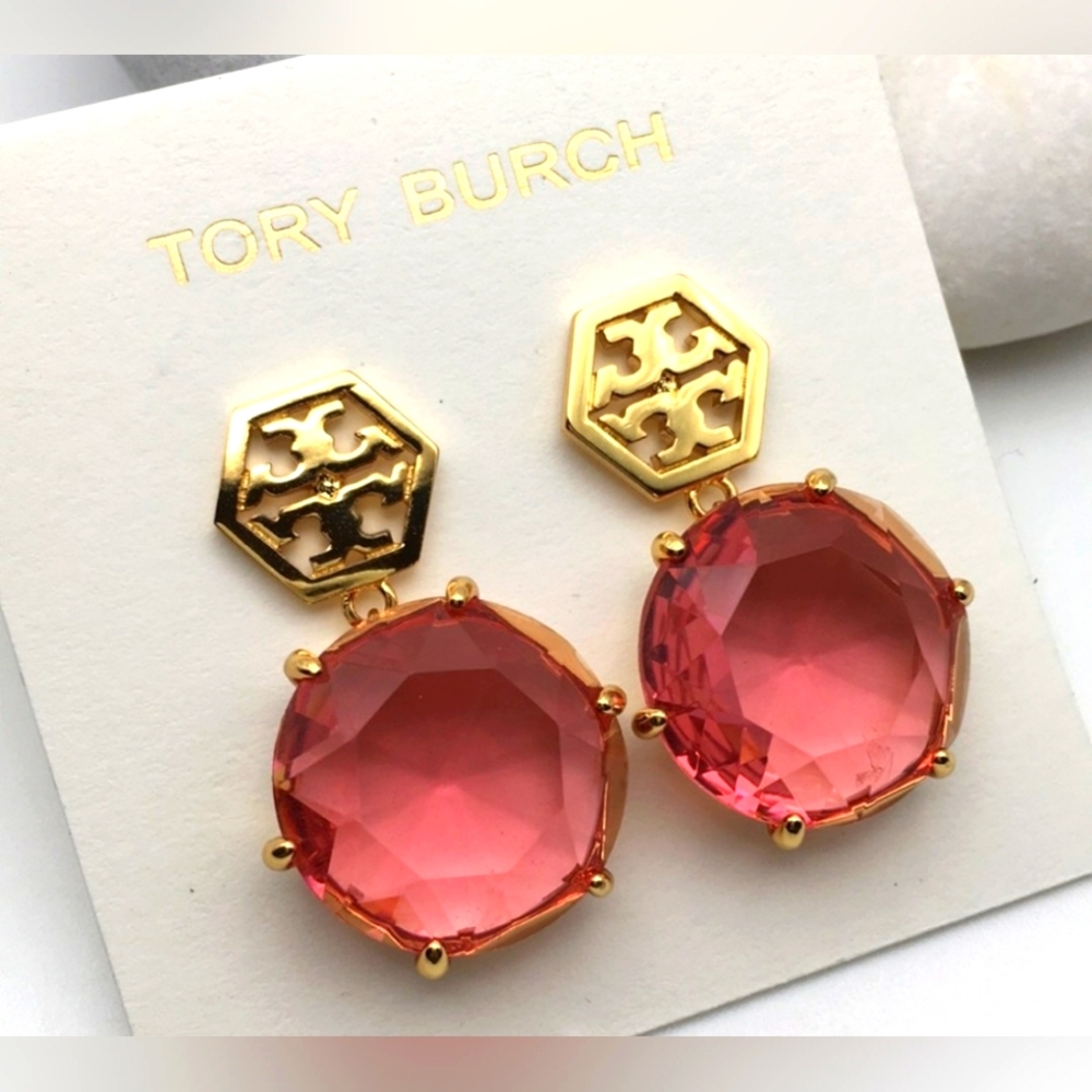 Stunning crystal earrings by Tory Burch